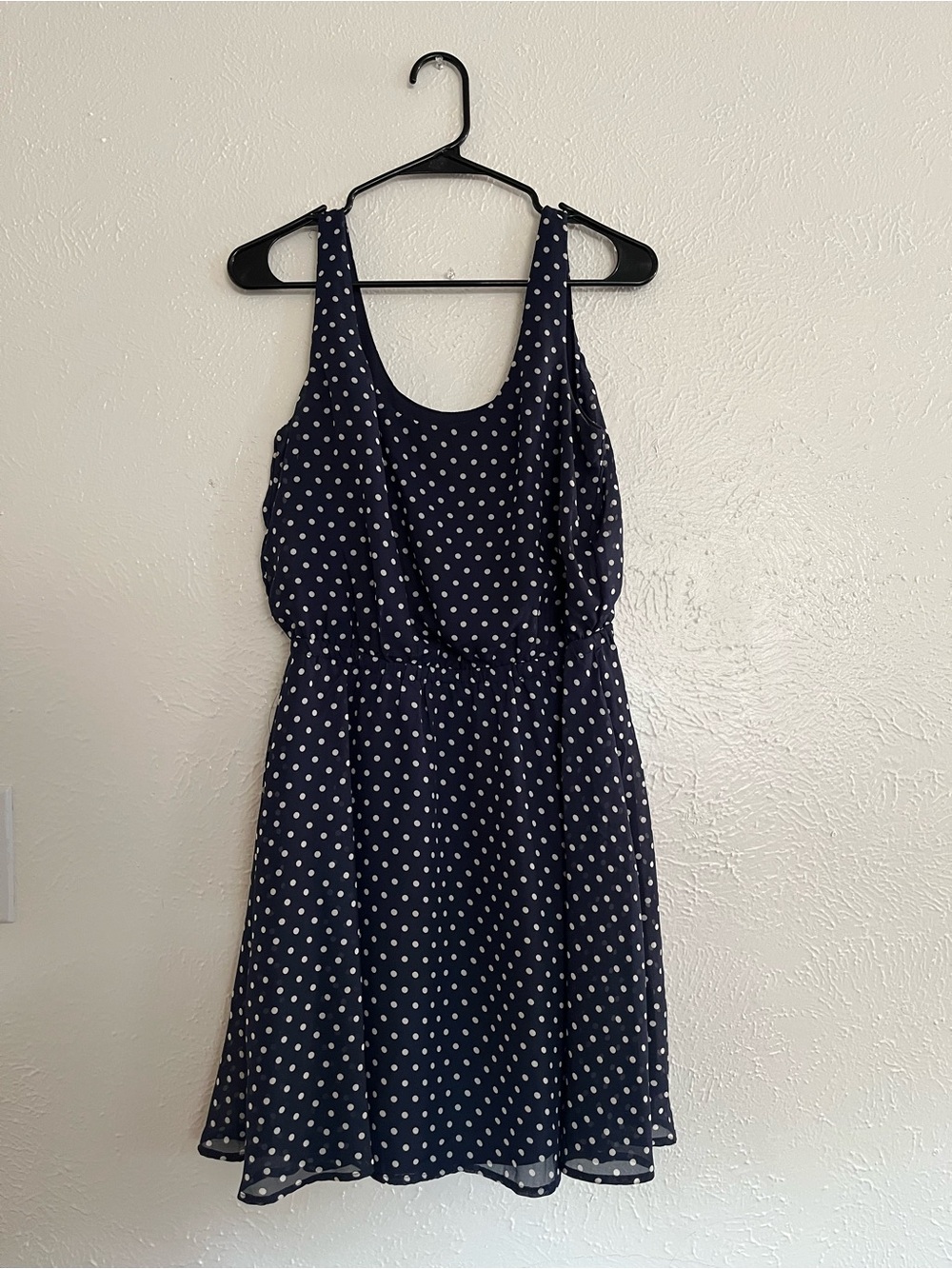 Mimi Chica Navy and White Polka Dot Mini Dress